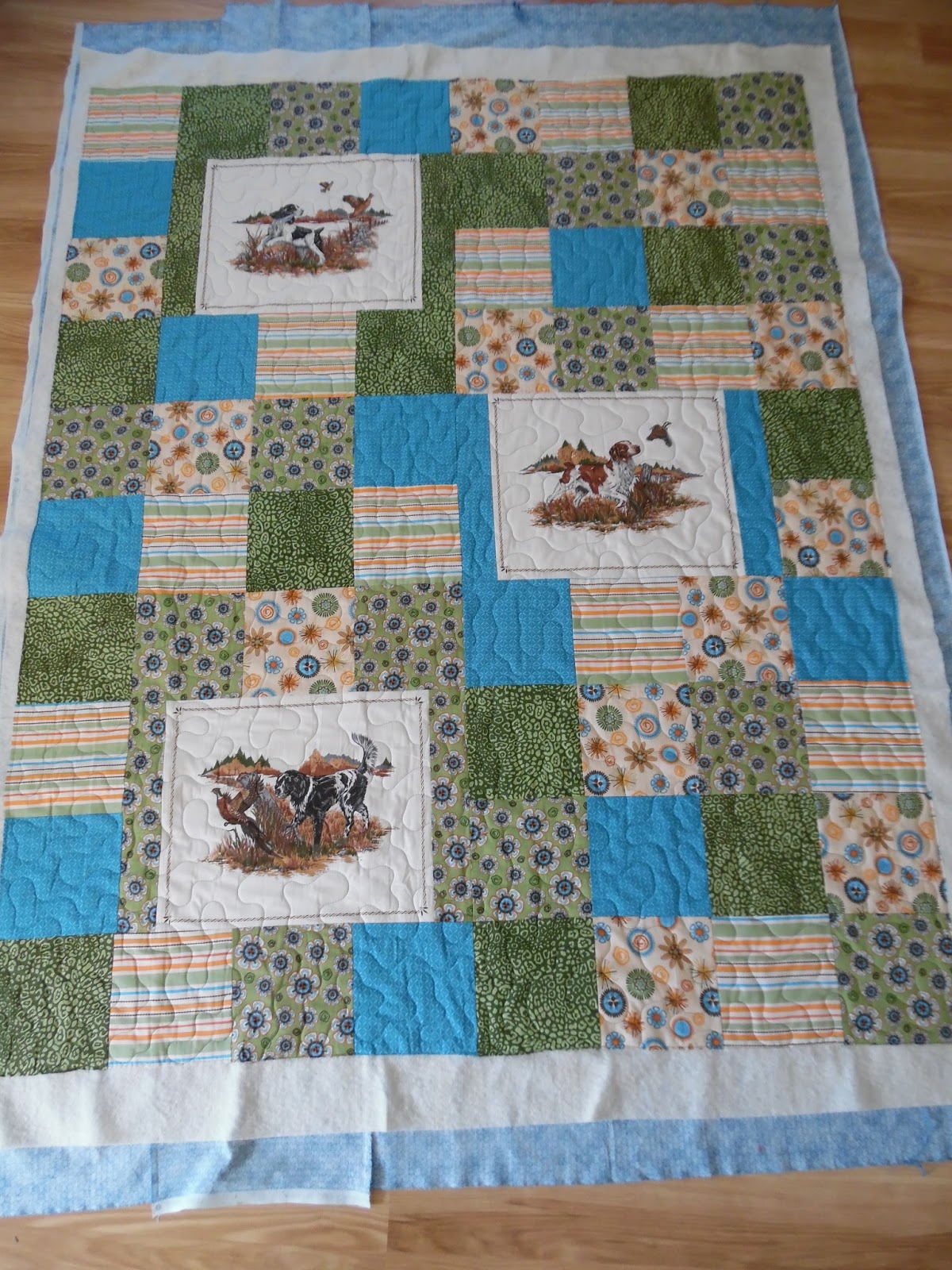 Becca's Crazy Projects Charity Quilting Hunting Dogs