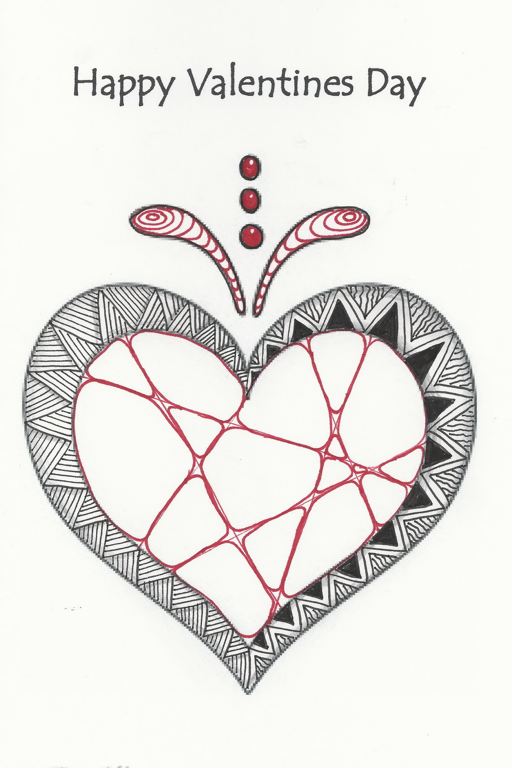Pattern Play with Pens Valentine from Zentangle Club
