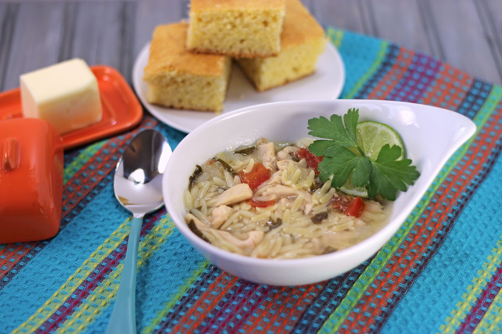 YucatanStyle Chicken, Lime and Orzo Soup Cooking on the Front Burner