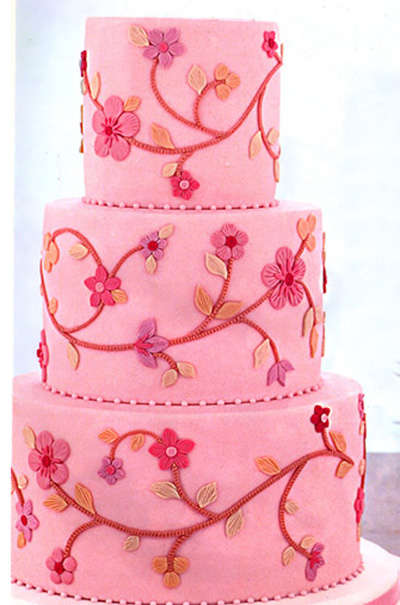 Flowers pink wedding cakes