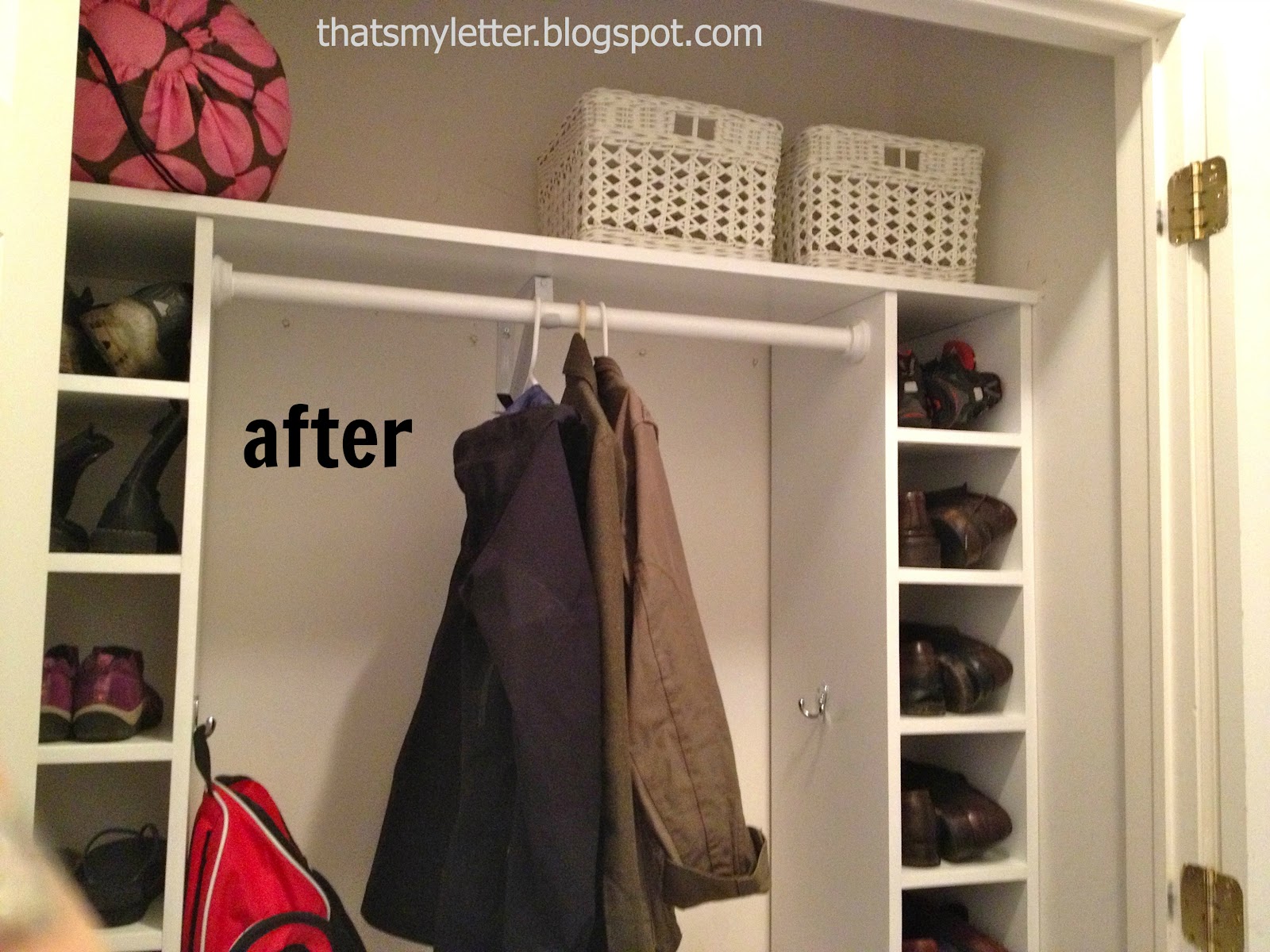 That's My Letter DIY Mudroom Closet Cubbies & Bench