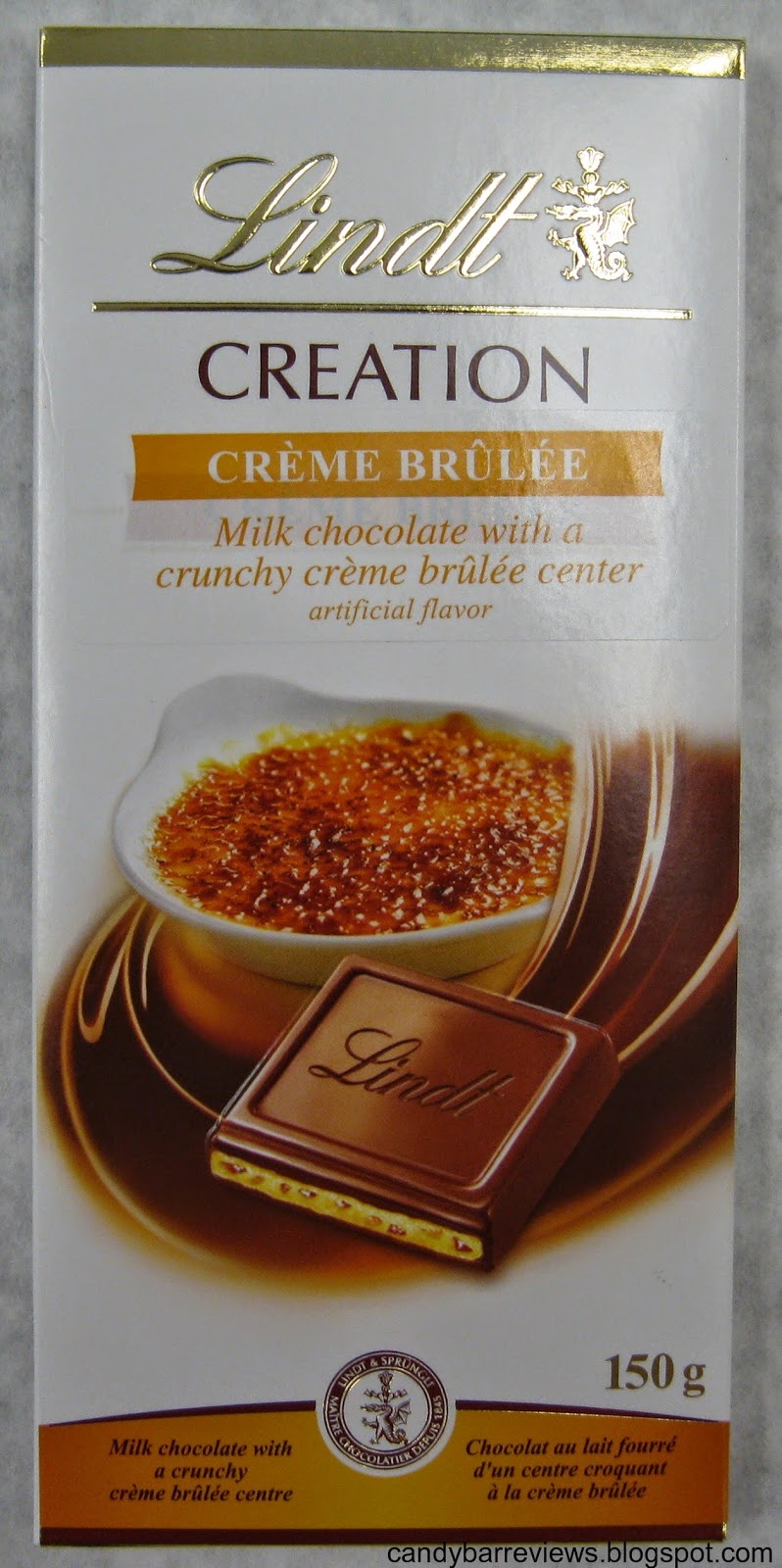 Chocolat au lait crème brûlée, Lindt (150 g)