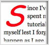 Example of drop cap for letter, S