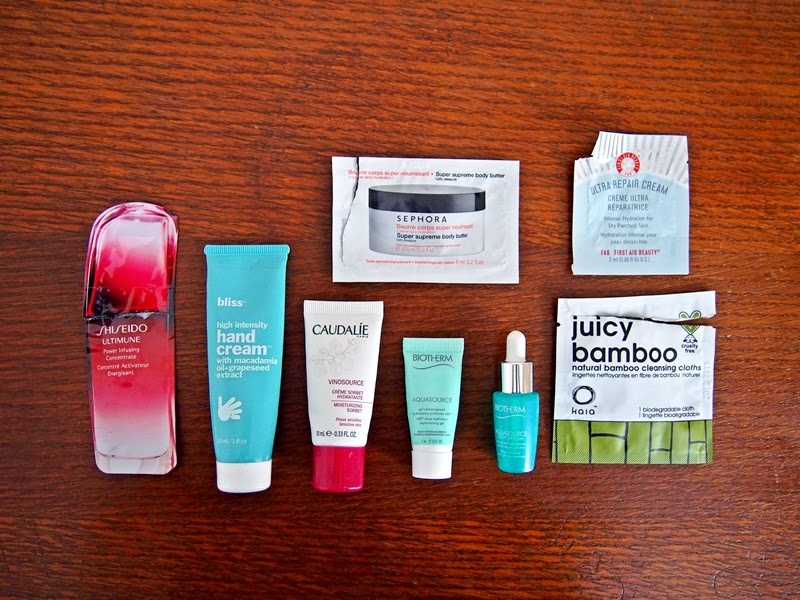 empty sample beauty products