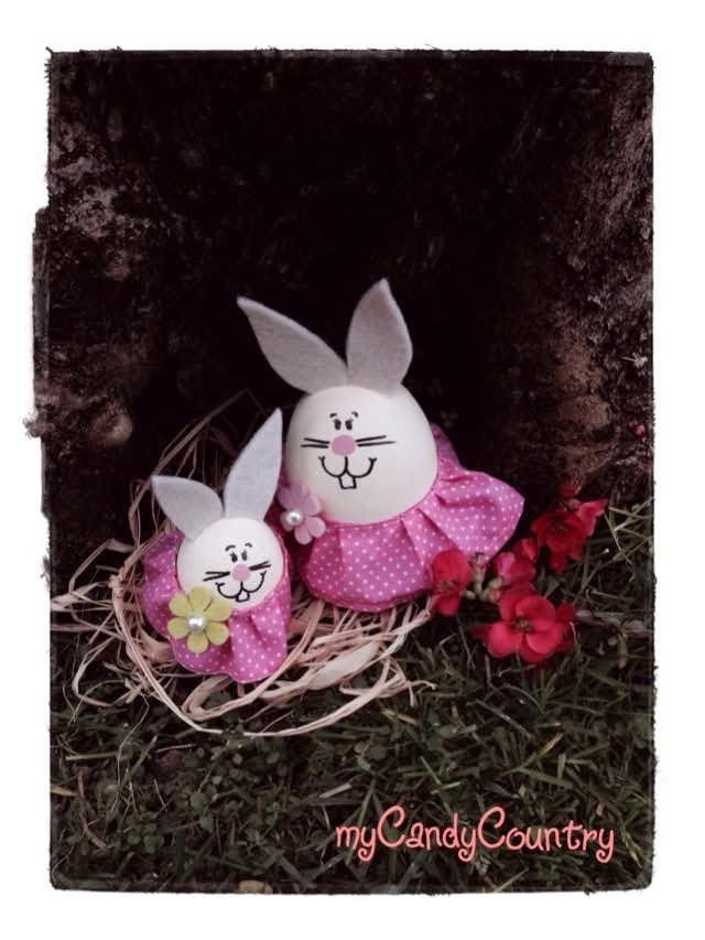 Coniglio di Pasqua con uova di polistirolo Pasqua fai da te plastica 
