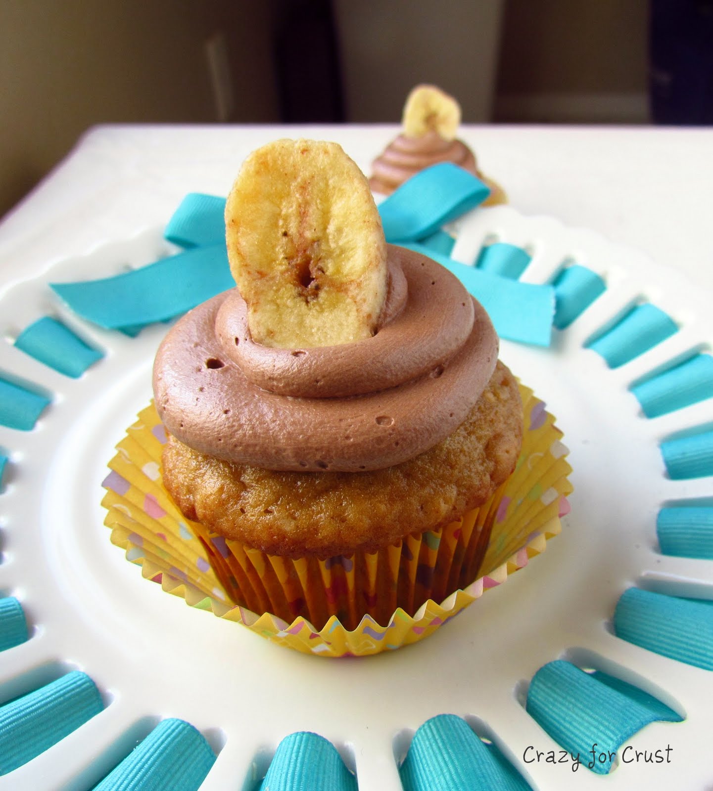 Peanut Butter Banana Cupcakes with Chocolate Marshmallow Frosting