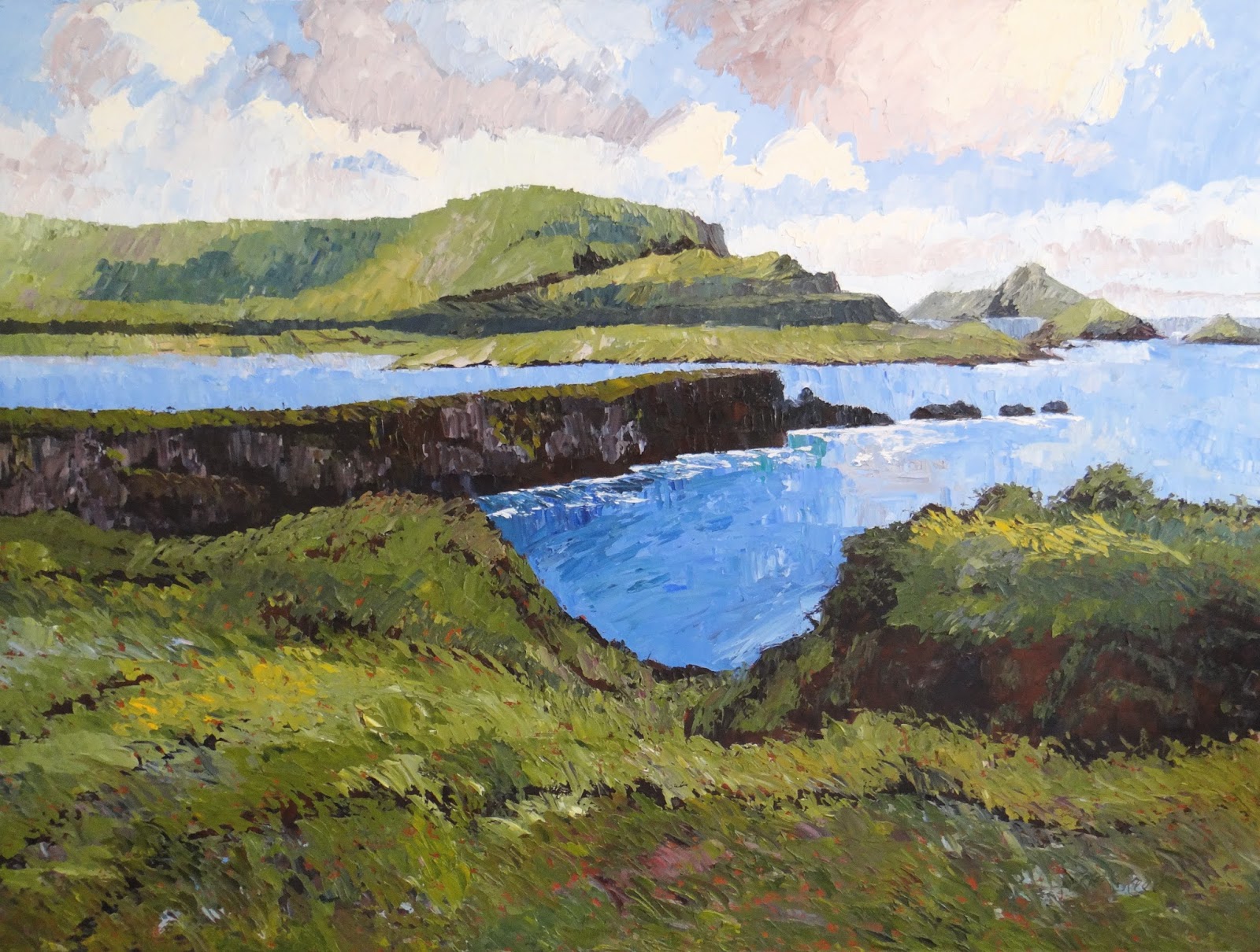 Roxanne Steed's Painting a Day Brilliant LIght Over Portmagee and