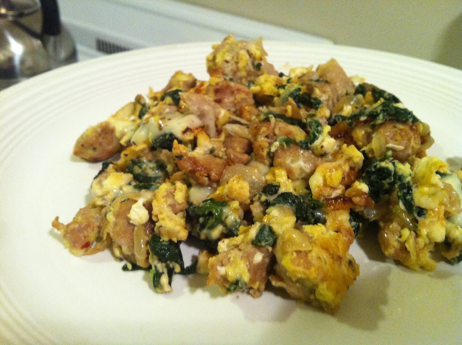 The College Cuisiner Philly Scrambled Eggs Florentine