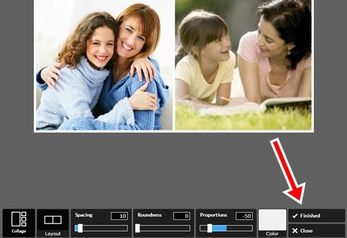 Terminando a colagem com duas fotos finalizando