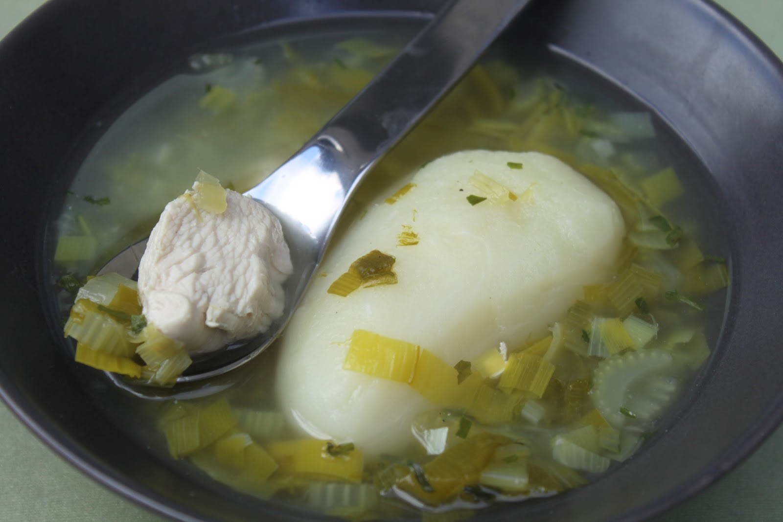 Pots and Frills Tarragon Chicken Soupwith a Potato Surprise