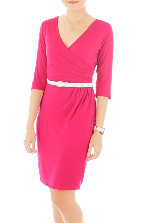 Secret Dreams Wrap Dress - Hot Pink