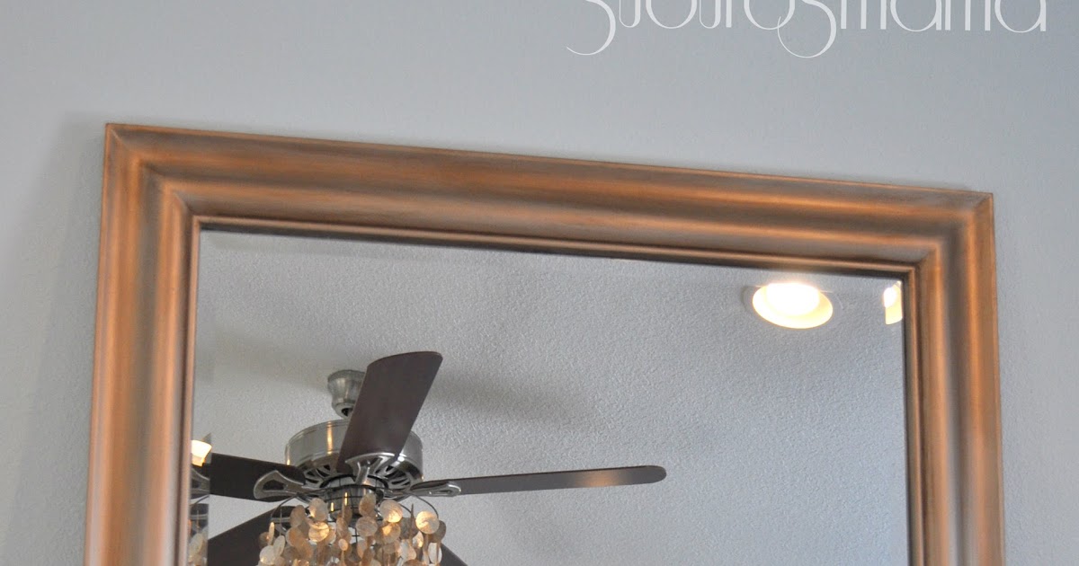 Suburbs Mama Refinishing my mirror with Martha Stewart Metallic Paint