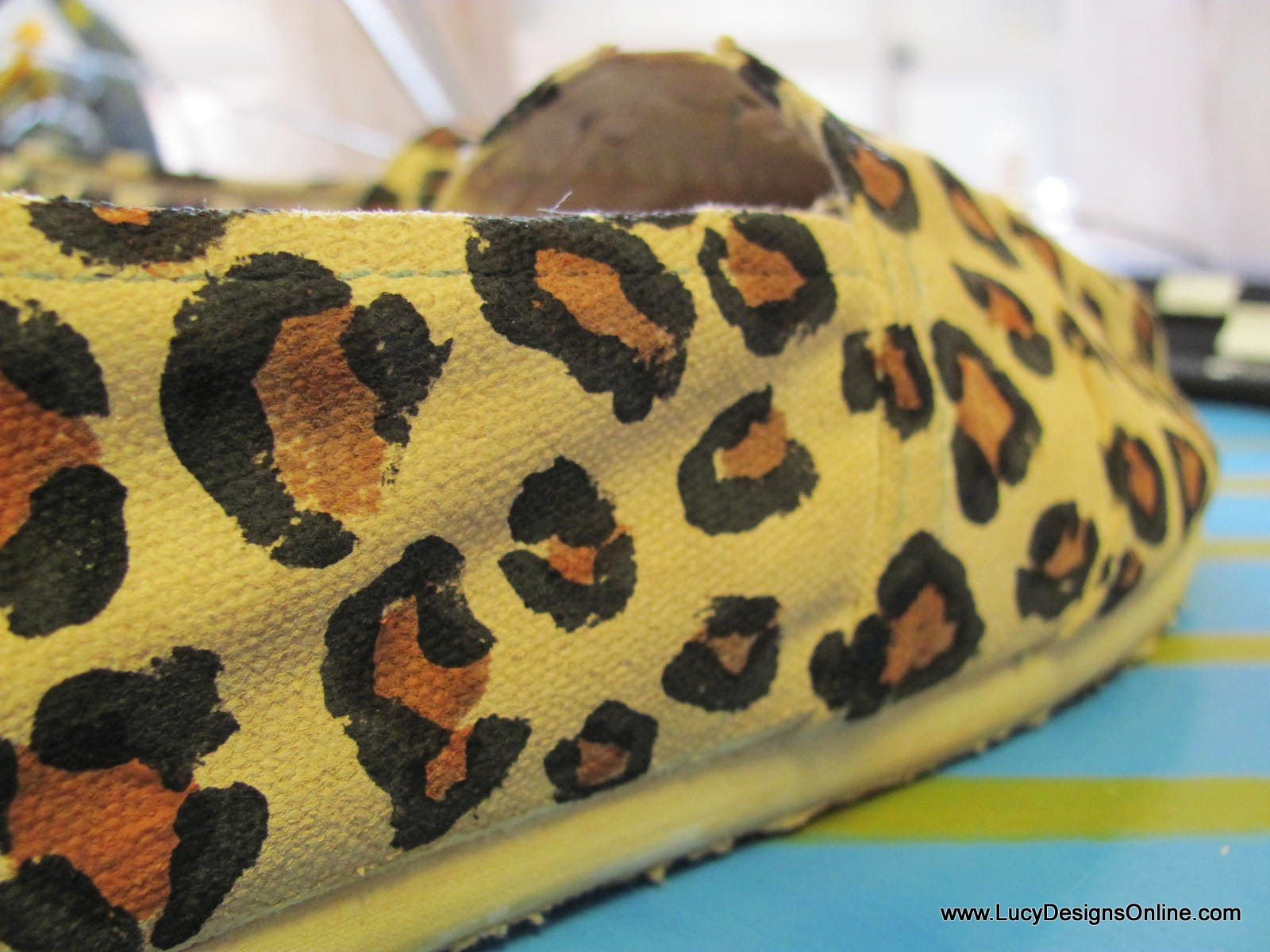 DIY Painted leopard print shoes, hand painted canvas shoes Lucy Designs