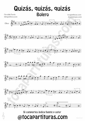 Perhaps perhaps perhaps by Osvaldo Forres Sheet Music for Oboe Quizas quizas quizas Boleros Music Scores