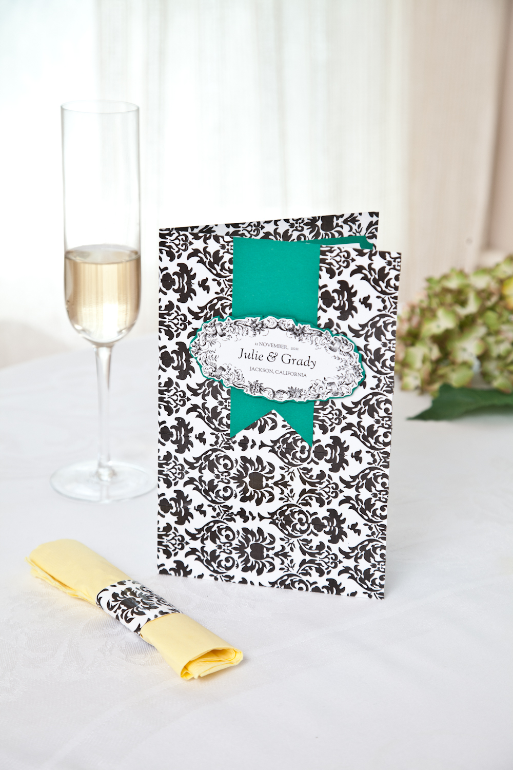 Decorative Tape In Action Damask Wedding Programs