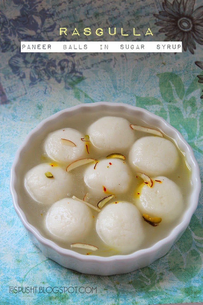 Spusht Rasgulla Paneer Balls in Sugar Syrup Indian Dessert