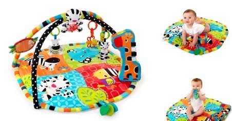 bright starts spots and stripes safari play mat & gym