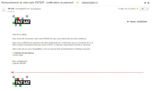 pour des raisons de sécurité ... et mon c ... en fait TNT SAT c'est gratuit mais c'est 15 € tout les 4 ans