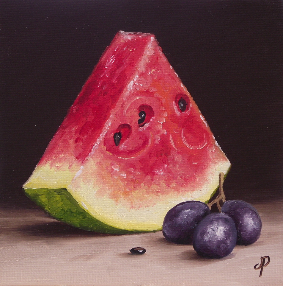 Jane Palmer Fine Art: Watermelon with Grapes