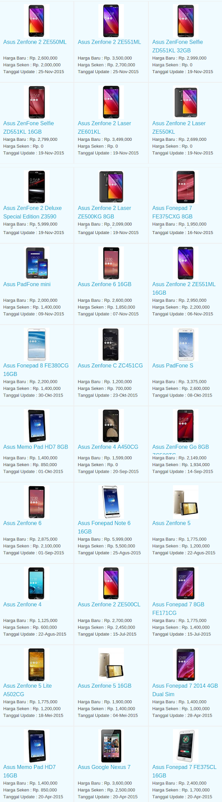 Daftar Harga Hp Asus November 2015 Daftar Harga Hp Asus November 2015