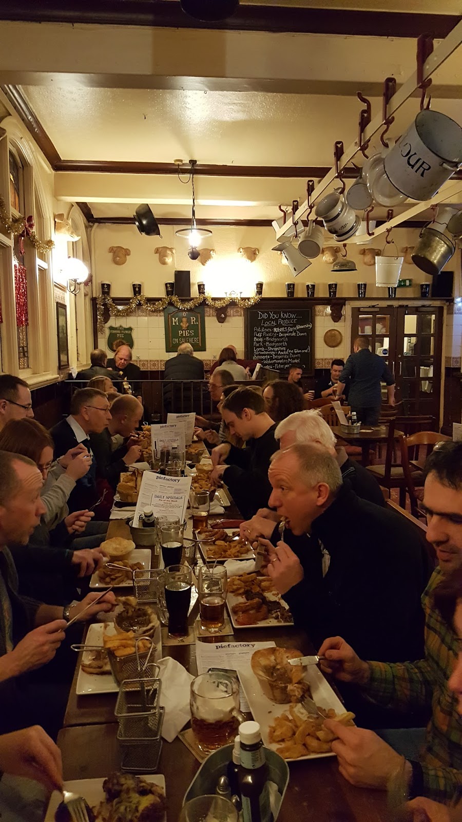 Dudley Caving Club Dudley ate all the pie's! Christmas at the pie factory.