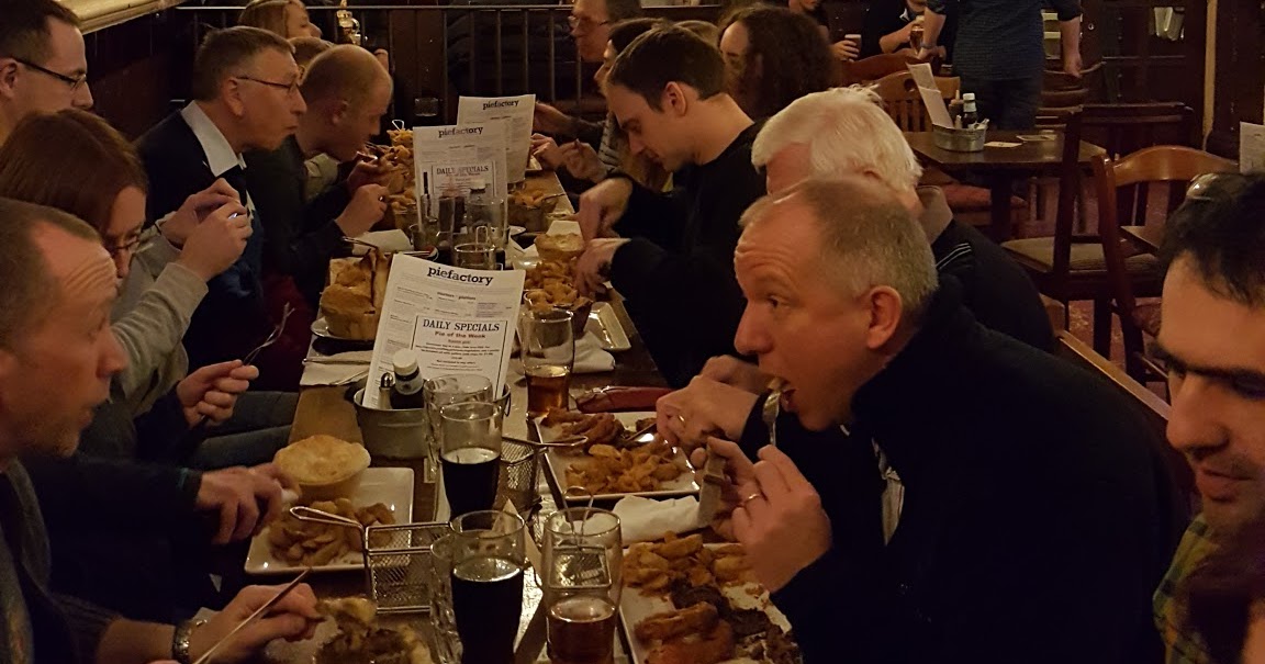 Dudley Caving Club Dudley ate all the pie's! Christmas at the pie factory.