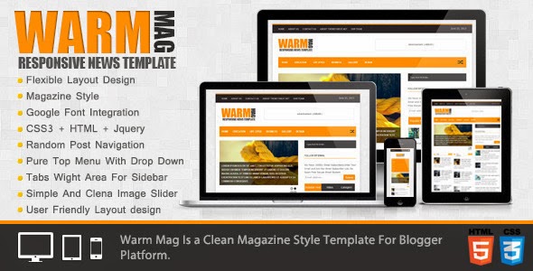 Free Download Warm Mag Themeforest Blogger Template ...