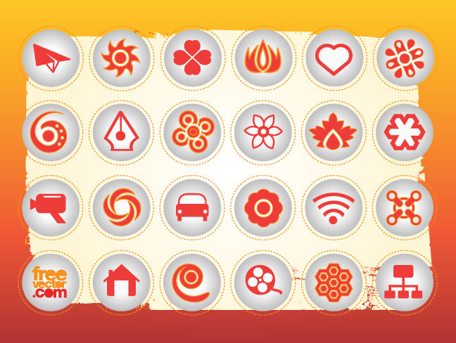 Icon and Button Pack By FreeVector