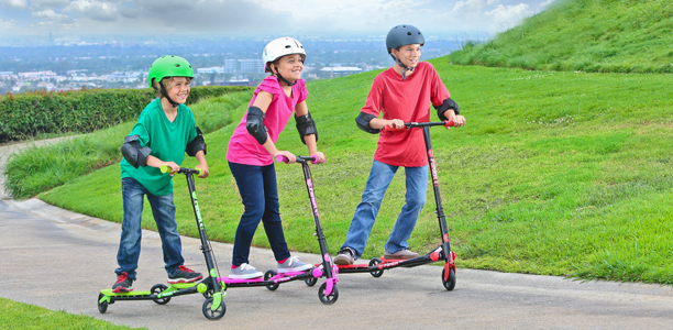 kids playing scooter