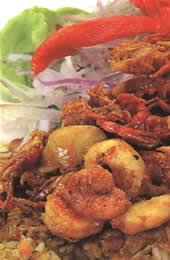 Tacu tacu en salsa de camarones recetas