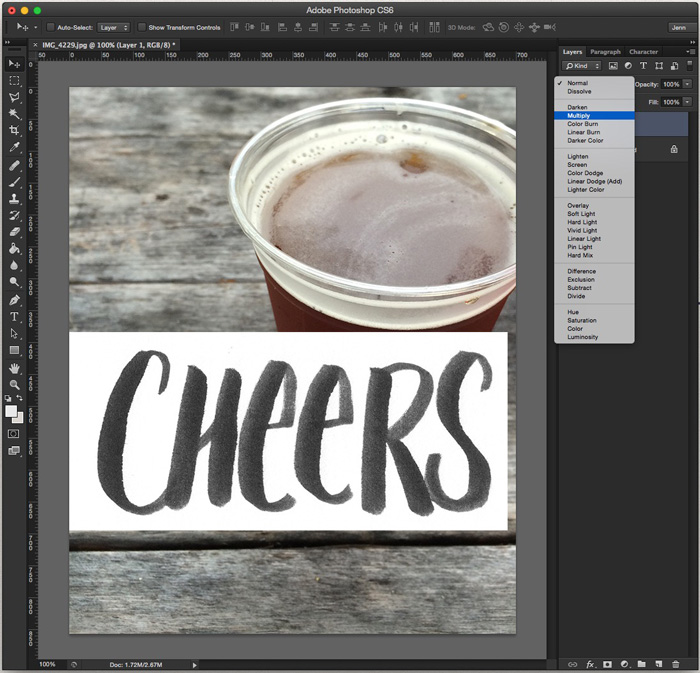 How to Put Hand Lettering on Photos Using Blend Modes in