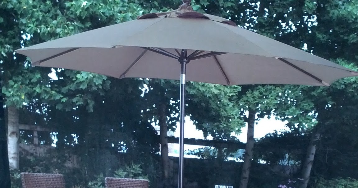 Sunbrella 9-foot Aluminum Patio Umbrella with Auto Tilt | Costco Weekender