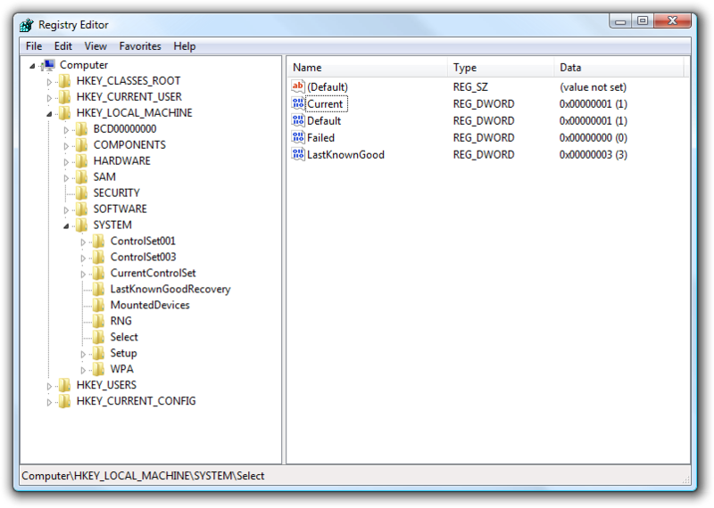 Registry Editor Registry Editor