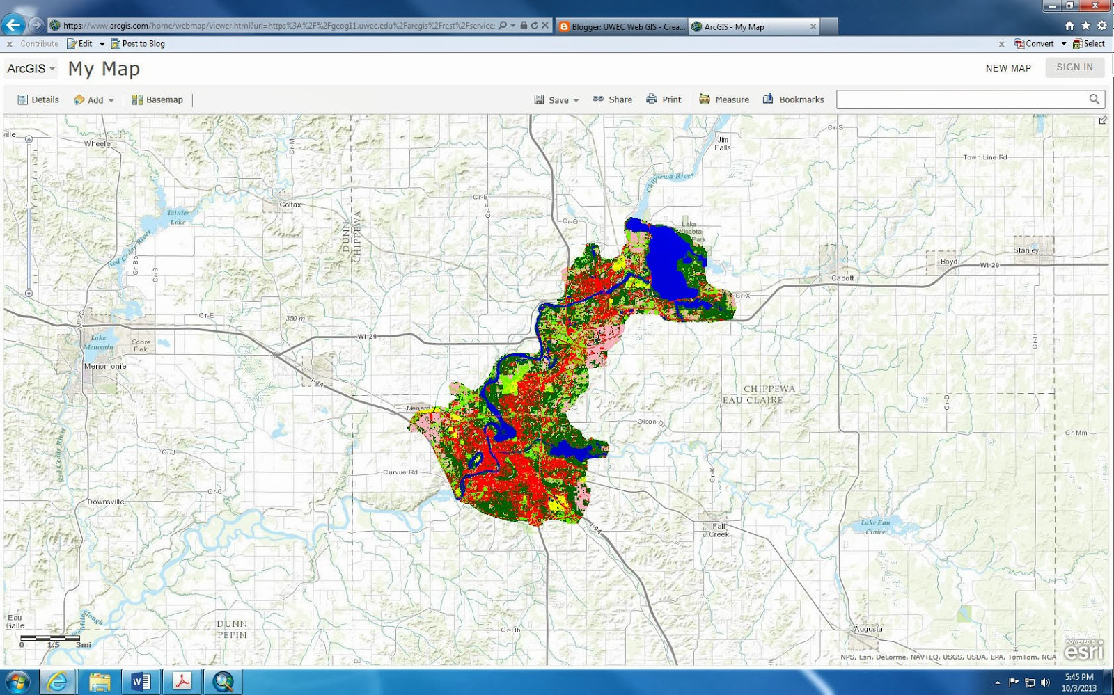 the map that was created from the step above displays the different types of land use in the chippewa valley the map that was created from the step above displays the different types of land use in the chippewa valley