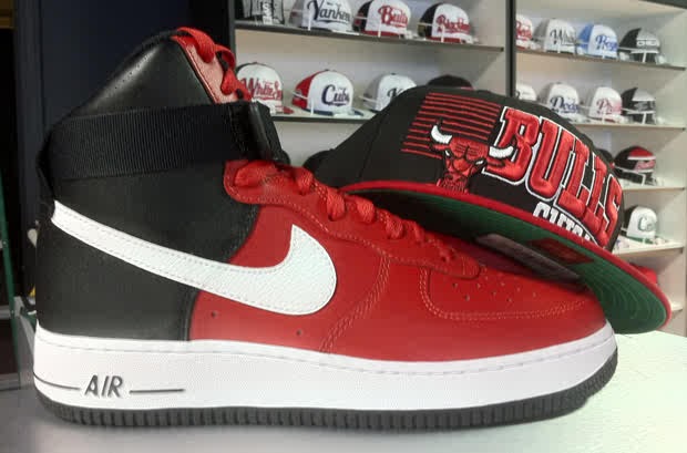 nike air force 1 high red black white