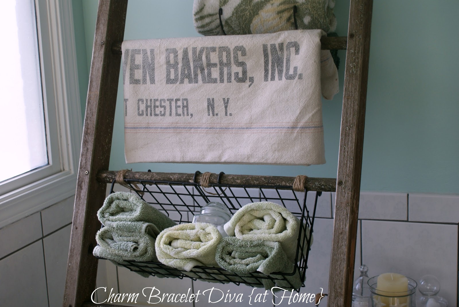 Our Hopeful Home DIY Pottery Barn Bath Storage Ladder