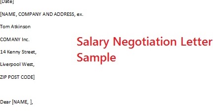 sample negotiation letter for salary