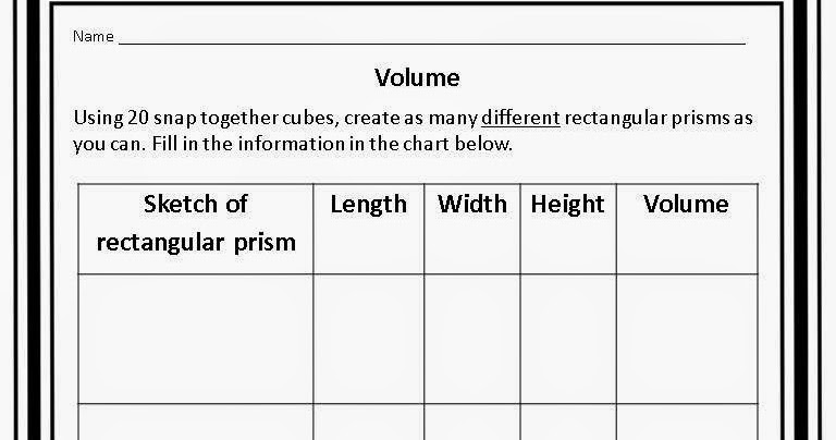 Quinnessential Lessons: a 5th grade blog: Teaching Volume and a Freebie!