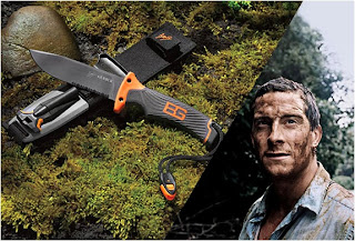 Bear grylls et un des couteau gerber