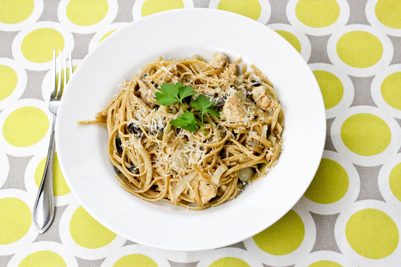 From Dahlias to Doxies Brown Butter Parmesan Chicken Linguine