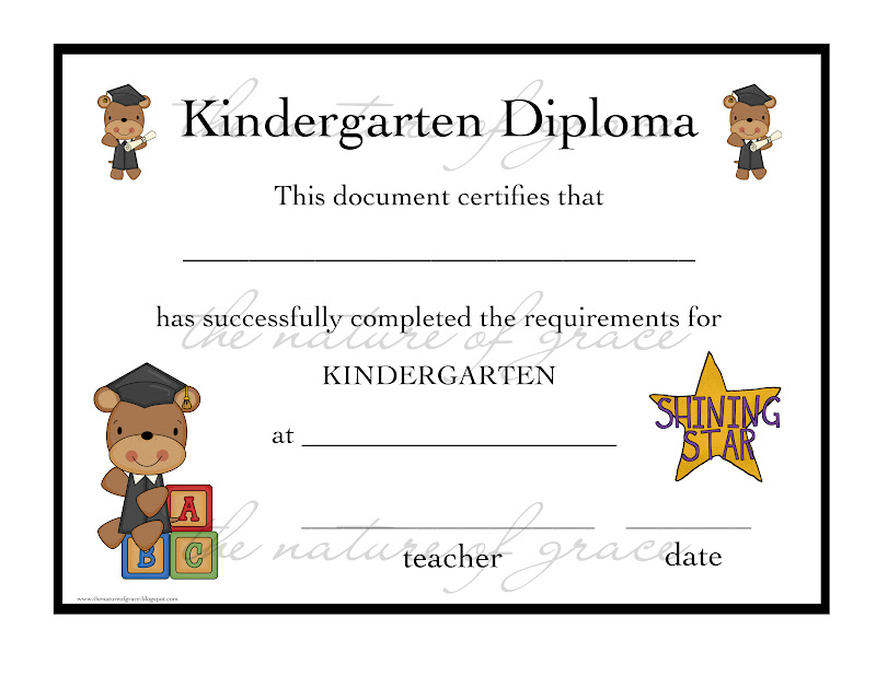 kindergarten graduation diplomas