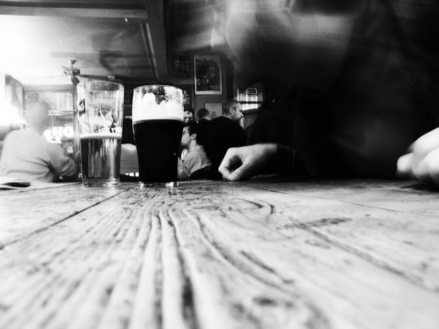 Blurry pints in a London pub while tripping on magic mushrooms which used to be legally available in the United Kingdom.