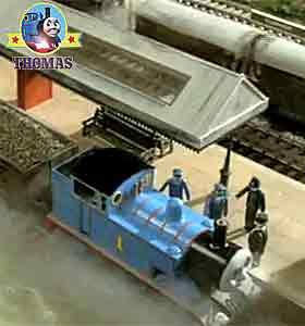 Sir Topham Hatt Thomas the train and his engine friends on the Sodor Railway Elsbridge station tracks