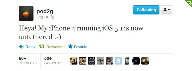 iPhone 4 Untethered pod2g Untethered iOS iPhone 5,1 4