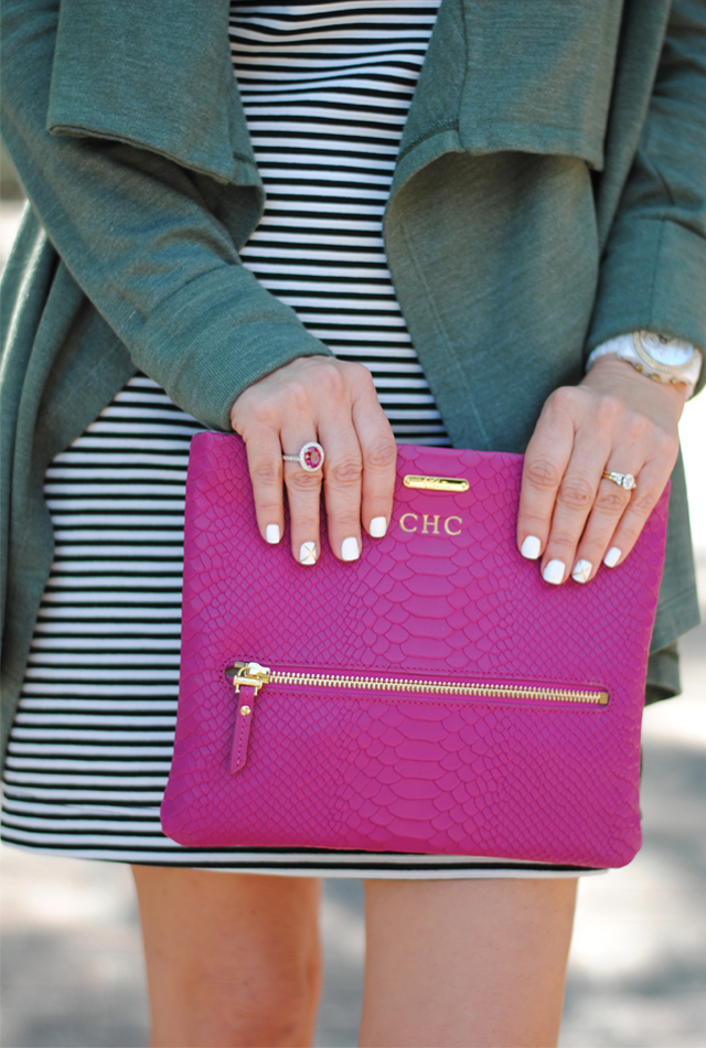 Love this GiGi New York magenta clutch