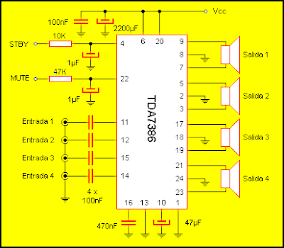 4X 30W Amplifier Circuit Diagram 
