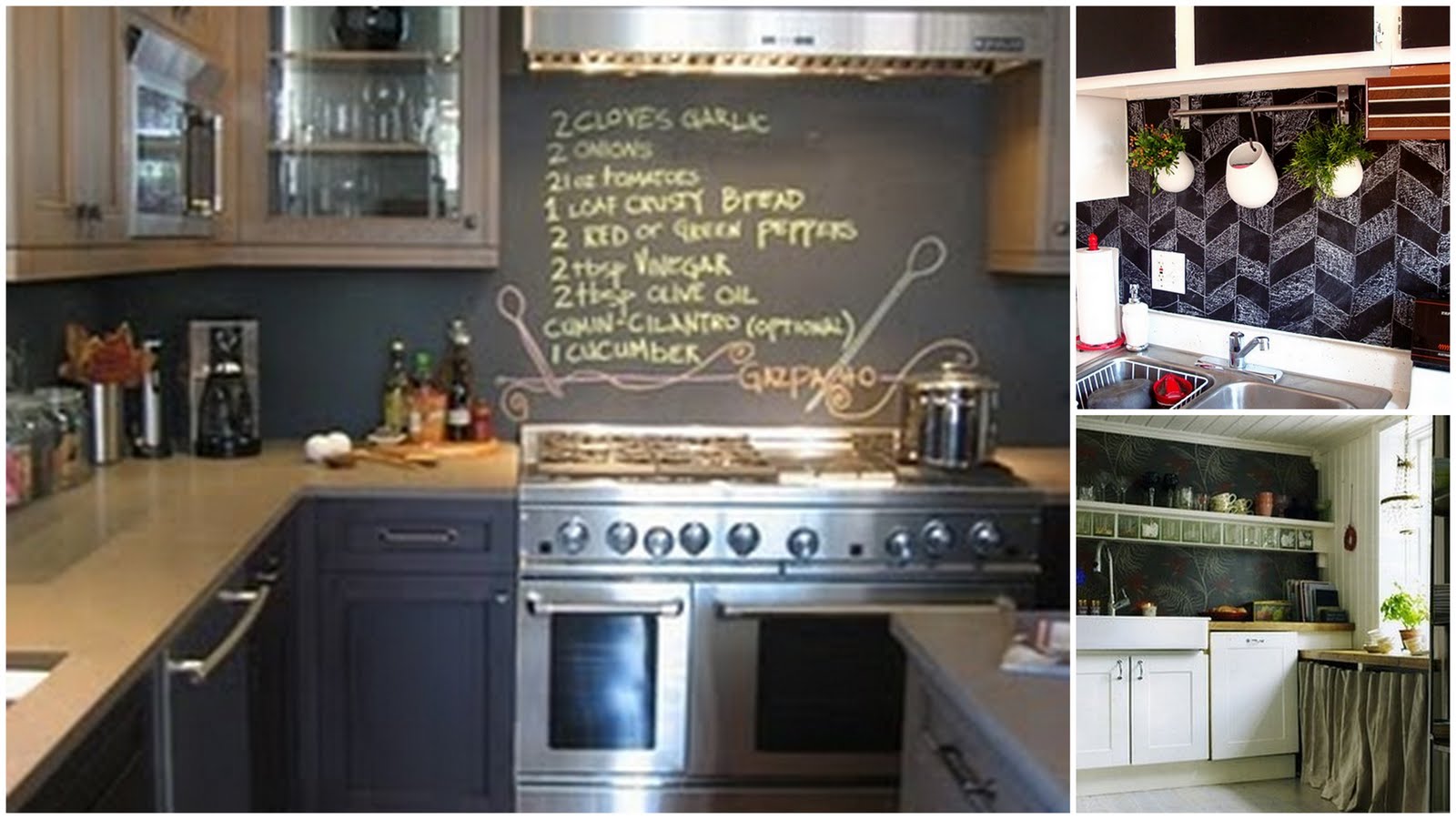 Uma parede com tinta de quadro negro na cozinha é muito <3 black ...