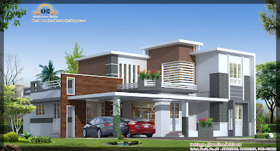 Contemporary House Elevation - 273 Square Meter (2942 Sq. Ft.) Contemporary House Elevation - 273 Square Meter (2942 Sq. Ft.)