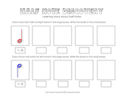 Half Note and Quarter Rest Discovery Sheets