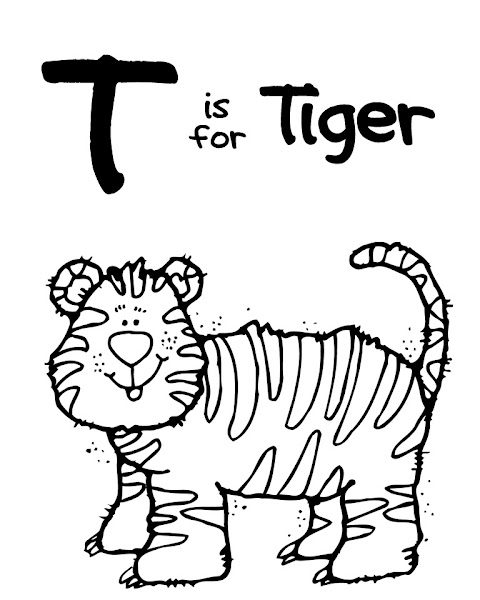 Zoo Coloring Page Letter T Tiger